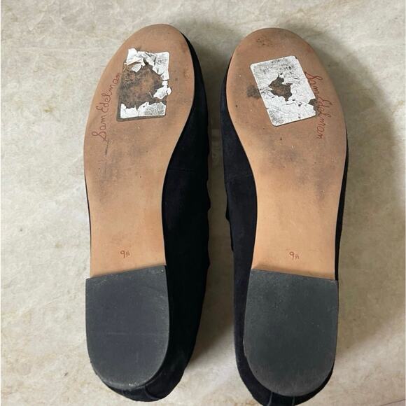 Sam Edelman Francis scalloped black suede leather flats Sz 9-1/2 EUC - Picture 10 of 10